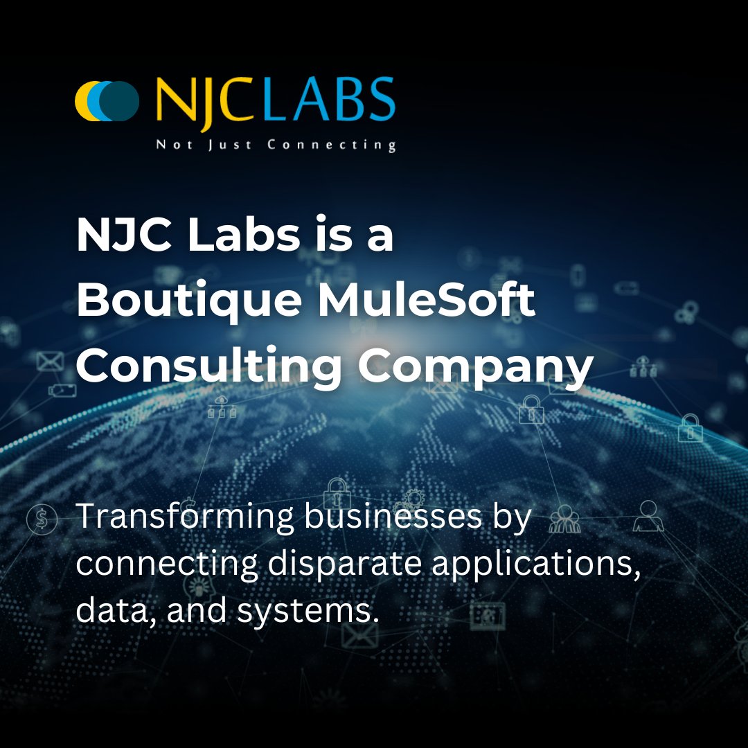 njclabs's tweet image. NJC Labs is a Boutique MuleSoft Consulting Company transforming businesses by connecting disparate applications, data, and systems.

#njclabs #mulesoftdevelopers #technologysolutions #technologyinnovation #innovation #automation #mulesoftpartner #salesforcepartner