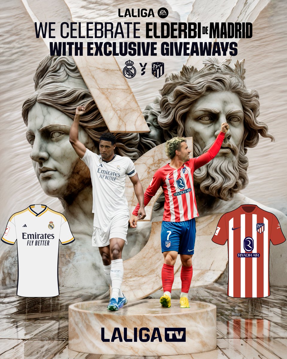 LALIGA TV (@laligatv) on Twitter photo π¨ π ππππππ πππππ ππππππππ! π¨
π We are celebrating the upcoming derby by giving you the chance to πππ an <a href="/atletienglish/">AtlΓ©tico de Madrid</a> or <a href="/realmadriden/">Real Madrid C.F. π¬π§πΊπΈ</a> shirt!
Simply RT this post and whilst following @LALIGATV and we will pick two lucky winners! π
- Contest π¨ π ππππππ πππππ ππππππππ! π¨
π We are celebrating the upcoming derby by giving you the chance to πππ an <a href="/atletienglish/">AtlΓ©tico de Madrid</a> or <a href="/realmadriden/">Real Madrid C.F. π¬π§πΊπΈ</a> shirt!
Simply RT this post and whilst following @LALIGATV and we will pick two lucky winners! π
- Contest