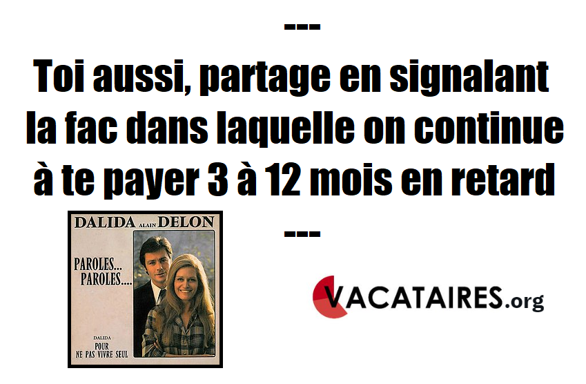 Mme la Ministre <a href="/sretailleau/">Sylvie Retailleau</a> non seulement nous sommes toujours les personnels les plus mal payés du pays, mais la mensualisation de nos paies, obligatoire depuis 2 ans, n'est toujours respectée par quasiment aucune fac de France.
On en parle ?
