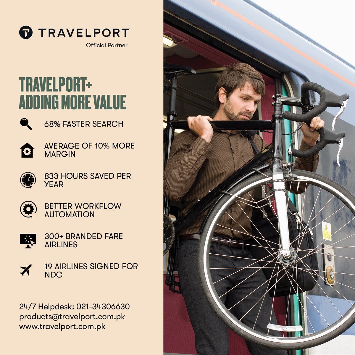 TravelportAF's tweet photo. Travelport+ Adding More Value
68% Faster Search, Average of 10% more Margin, 833 Hours Saved per year, Better Workflow Automation, 300+ Branded Fare Airlines and 19 Airlines signed for NDC
#Travelport #Travelagency #Travelagent #IATA #BSP https://t.co/WRUWn7x7AN