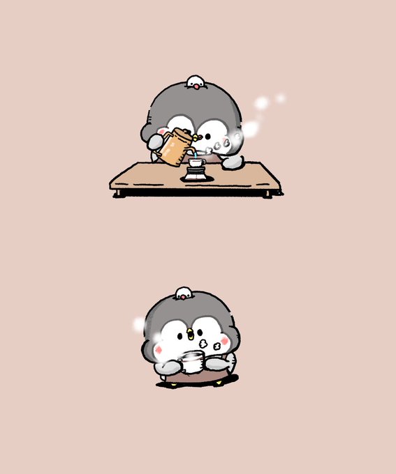 コーヒーを淹れてくれるペンギンのちゃんぺん 