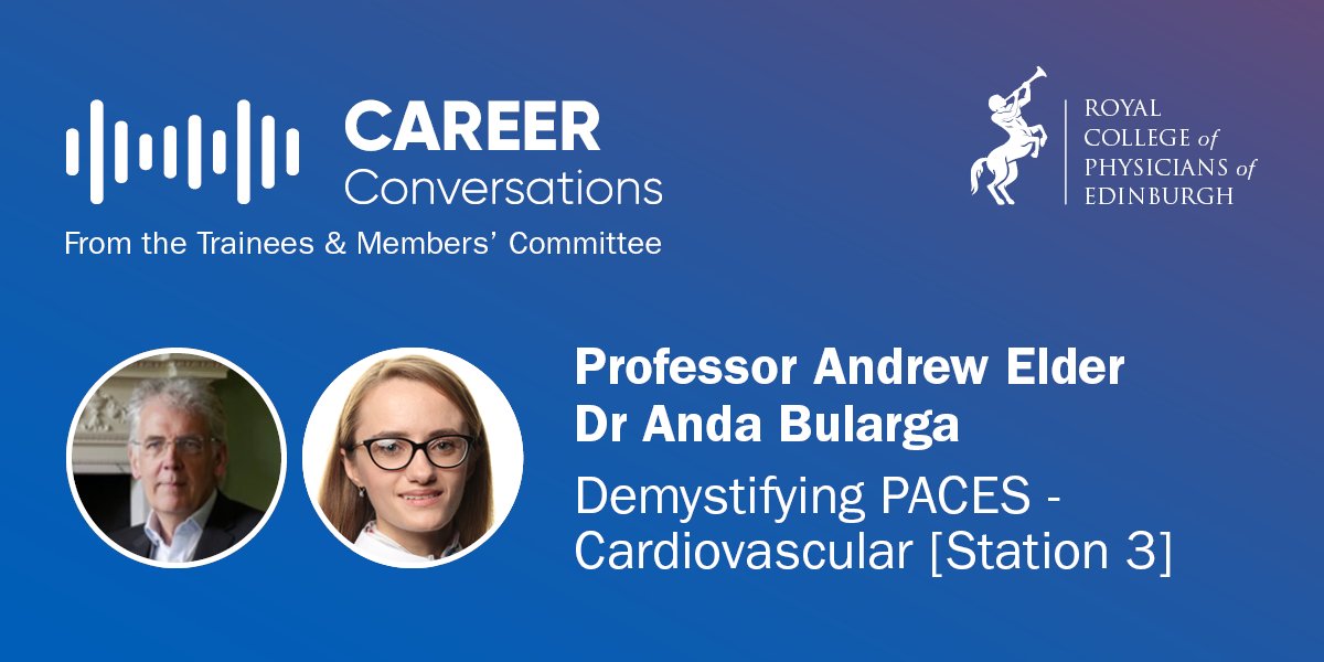 RCPEdin's tweet photo. Dr Anda Bularga interviews Prof Andrew Elder about the PACES cardiovascular system examination encounter. Prof Elder gives a history of and rationale for the improvements made to the PACES exam.

Listen now: https://t.co/U2mAUZpoj7 @AndrewElder @andabularga https://t.co/5FHoPwwj7N
