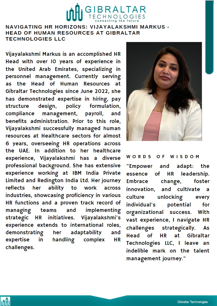 #HRLeadership #HumanResources #CareerJourney #InternationalHR #WorkplaceExcellence #GibraltarTechnologies #HRExpertise #PersonnelManagement #HRInnovation #LeadershipInHR #UAEProfessionals #GlobalHR #DubaiCareer #CareerSuccess #StrategicHR #TeamManagement #EmployeeEngagement