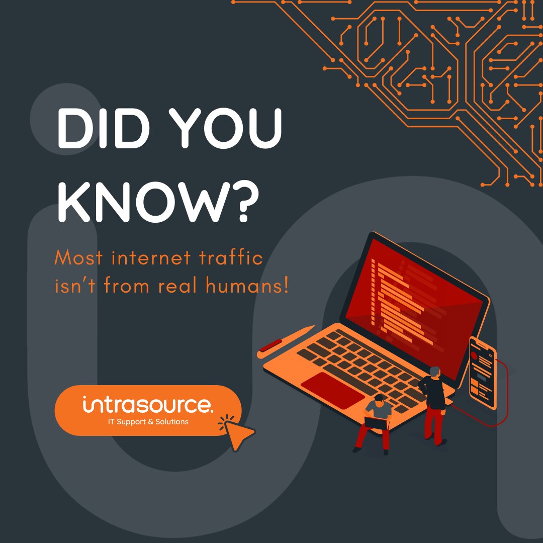 About 51% of internet traffic is non-human. Over 30% is from hacking programs, spammers, and phishing. Be careful with your computer security! We're here to help you keep your data secure🔒