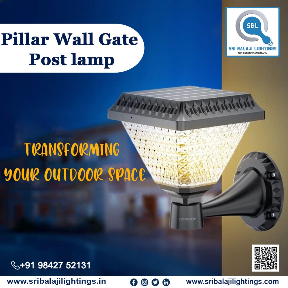 Sri balaji lightings ✅Pillar Wall Gate Post Lamp 'Transforming your outdoor space' ☎For enquiry call us 9842752131 sribalajilightings.com #sribalajilight #smartlighting #fancylights #downlight #pillarlights #smartlighting #ledropelight #ropeledlight #wallmounted #walldecor