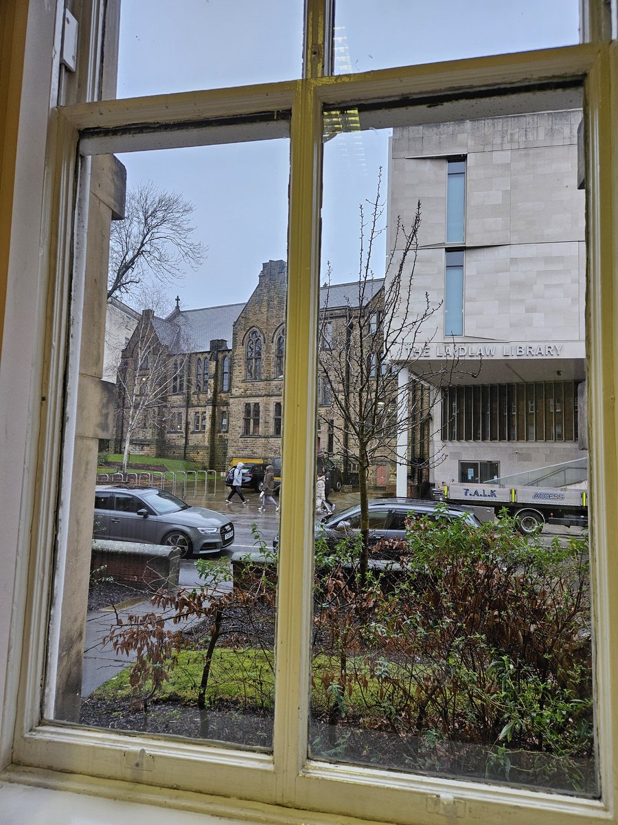 Day 1 working at the University of Leeds. The view outside of my Leeds office - a library and a church