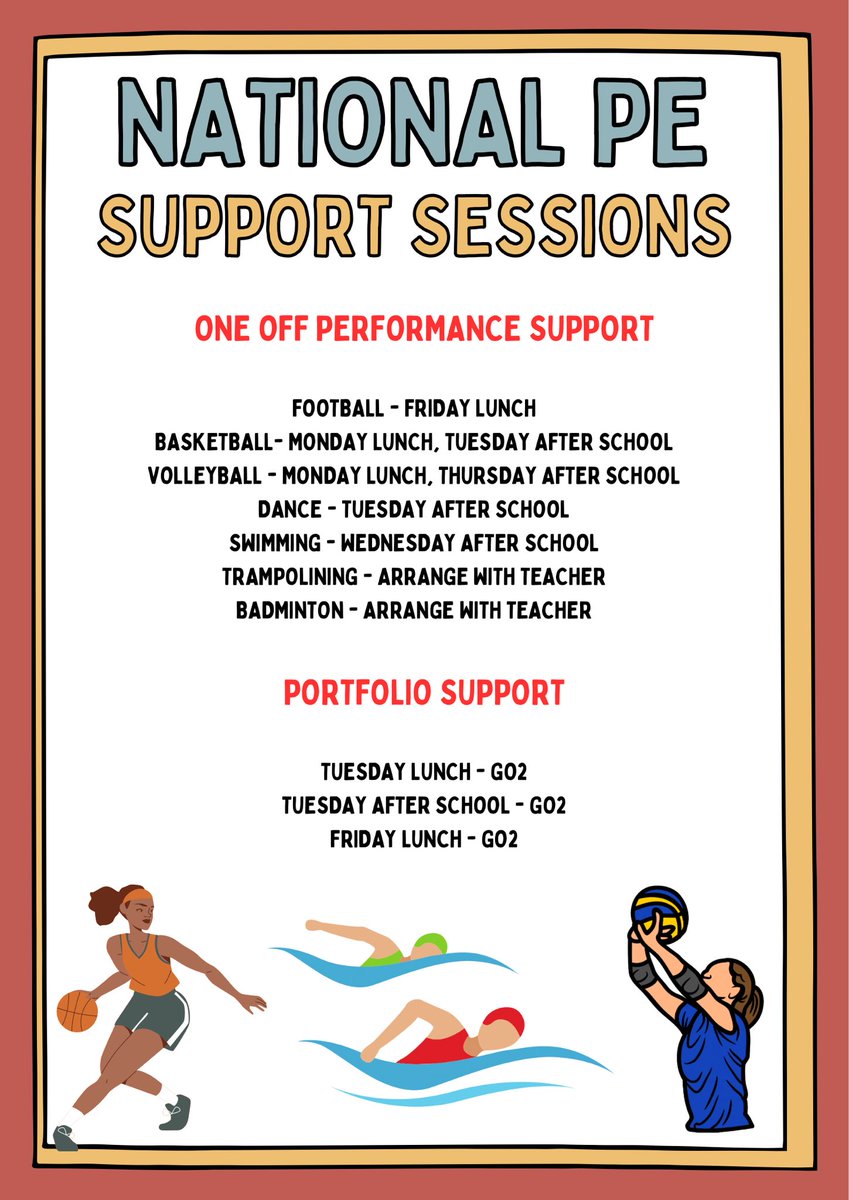 ⚽️National PE Support Sessions📚

⚽️The following information details opportunities for support in preparation for your next one off performance. 

📚There are also opportunities to catch up on incomplete portfolio questions.

<a href="/GHS_PEGHS_PE/">GrangemouthHSPE</a> <a href="/GrangemouthHS/">Grangemouth HS</a>