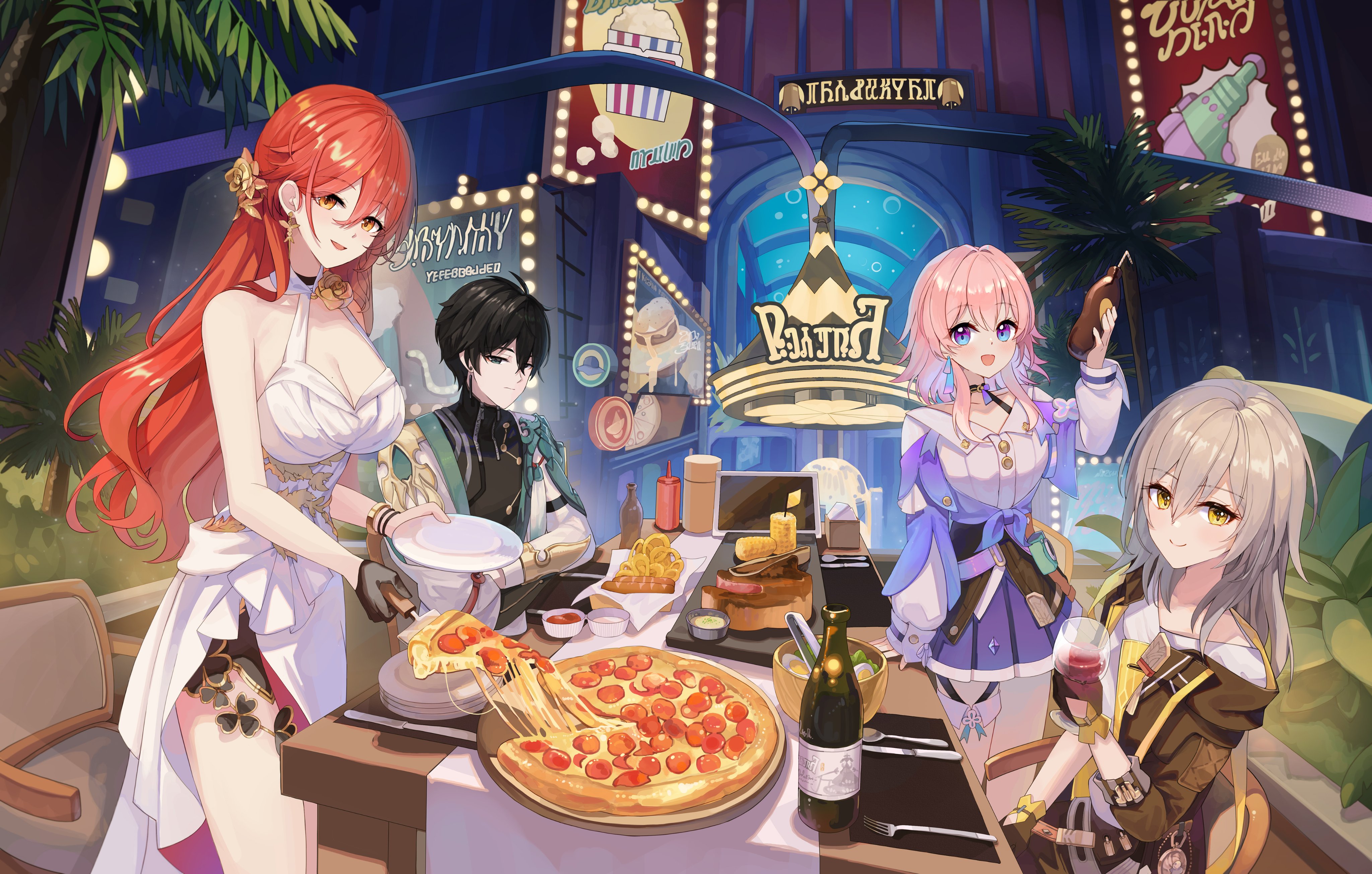 モノクロ原画 兎＊キノコ＊星花 モノクロ原画 兎＊キノコ＊星花 美術品・アンティーク・コレクション