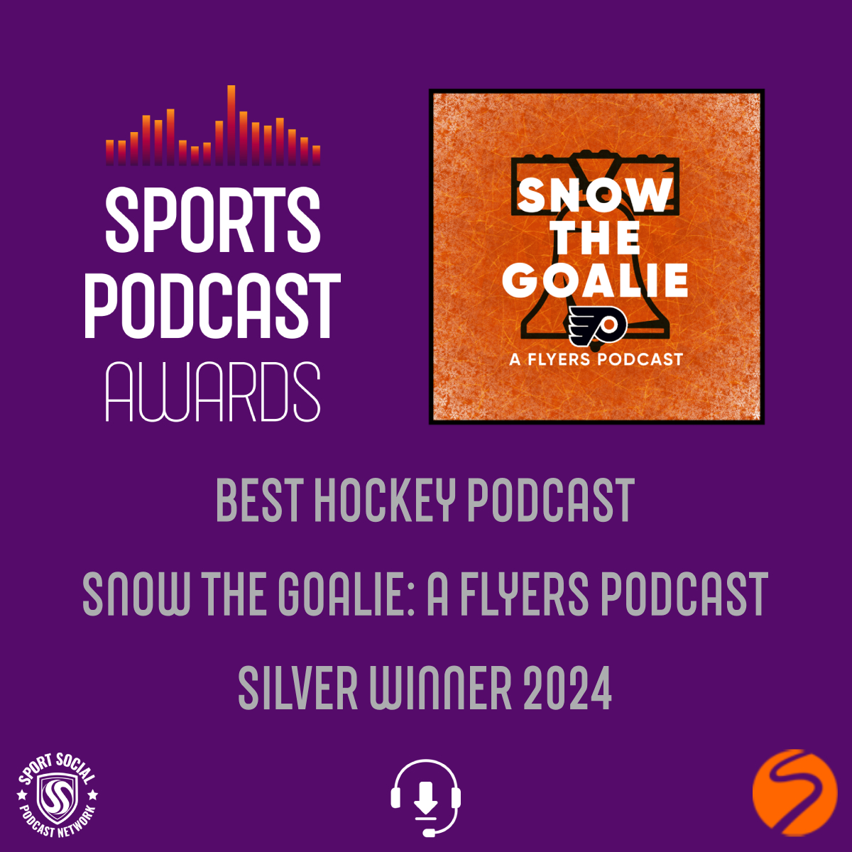 🥈🏒 The Best Hockey Podcast Silver Award goes to… Snow The Goalie: A Flyers Podcast @SnowTheGoalie 🏆👏