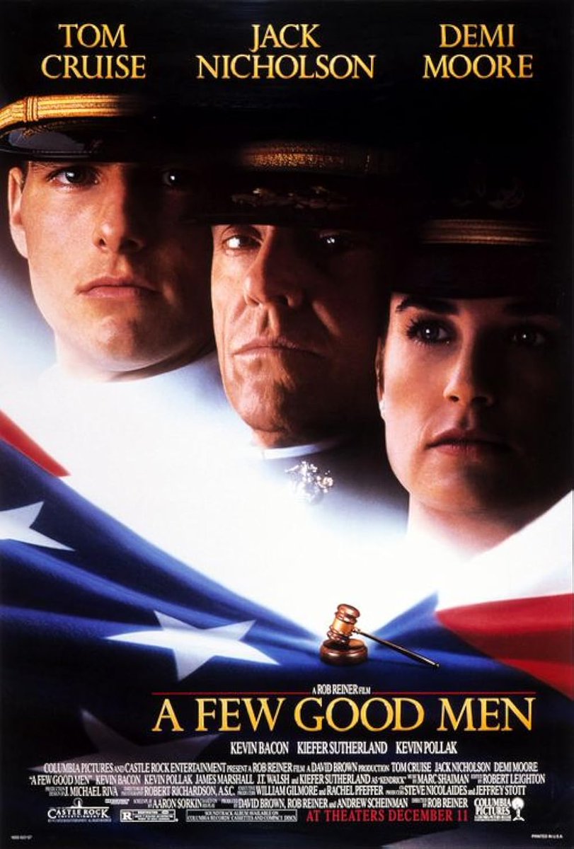 FilmMomatic's tweet photo. #NowWatching A FEW GOOD MEN @robreiner @TomCruise @justdemi #JackNicholson @kevinpollak @kevinbacon @RealKiefer @wolfbodison #JamesMarshall #JTWalsh #JAPreston @theRealMikeDelo @NoahWyle #CubaGoodingJr #XanderBerkeley #MattCraven #JohnMJackson #ChristopherGuest #DavidBowe https://t.co/85RxzBR8VG