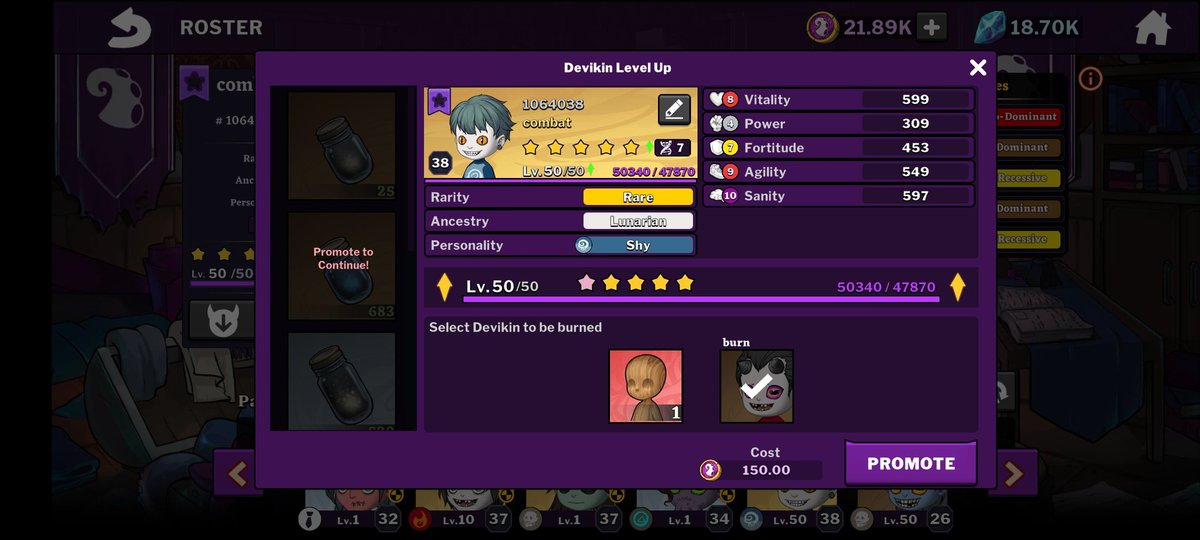 JELYN808's tweet photo. Perks of having more serums and medals ,I can level up another devikins  for combat💪💪🚀 😁
More devikins trash to be burn 💪💪💪🚀🚀
@devikins_game  #DVK #Web3Gaming #PlayToEarn https://t.co/A3Ds2KMJjK