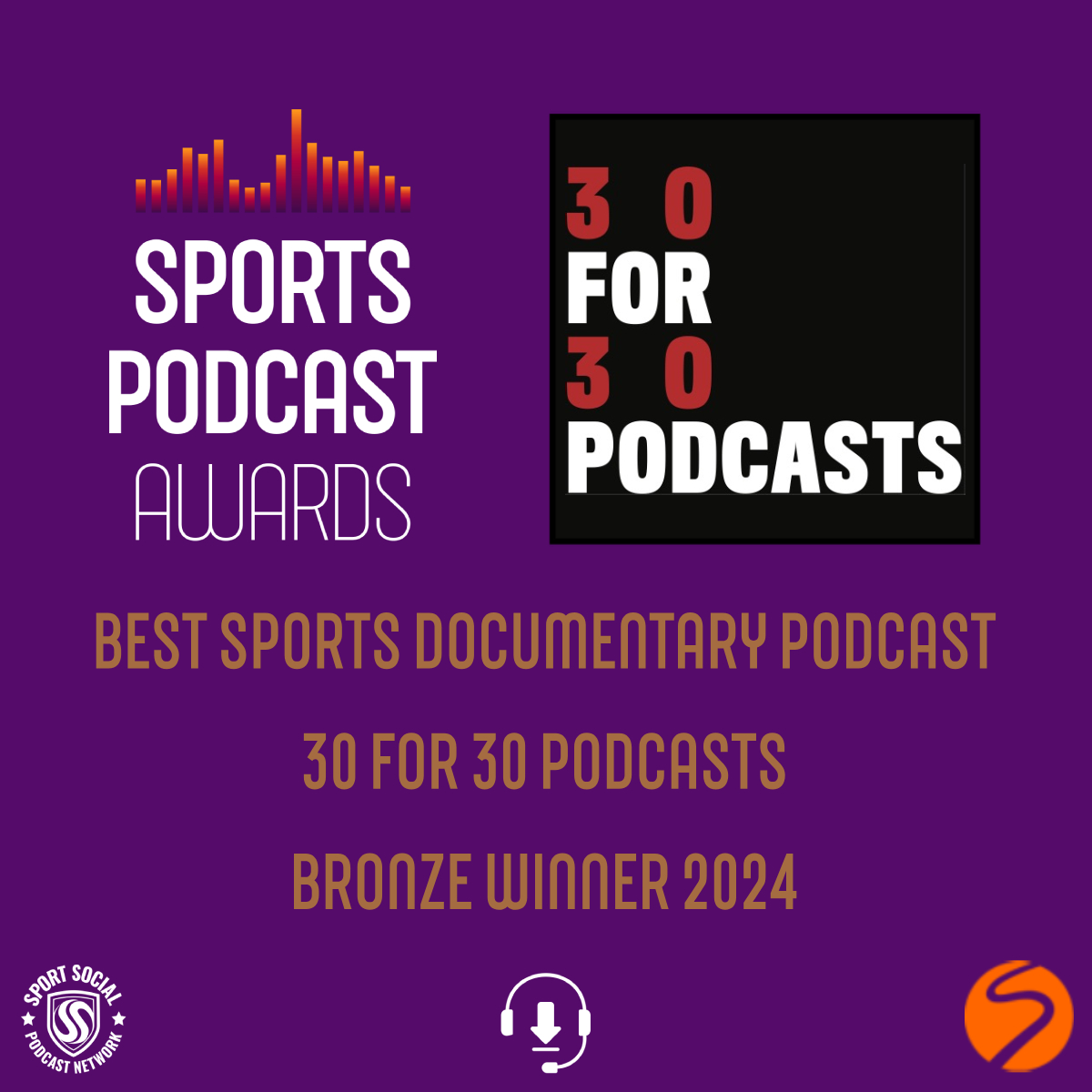 🥉🎥 The Best Sports Documentary Podcast Bronze Award goes to… 30 for 30 Podcasts @30for30 🏆👏