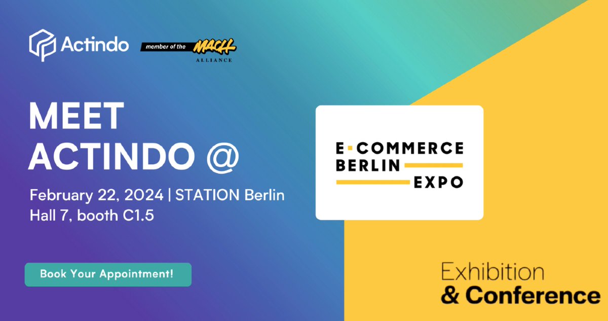 Actindo (@actindo) on Twitter photo Excited for <a href="/ecommerceberlin/">E-commerce Berlin Expo | 17-18 Feb 2026</a> EXPO on Feb 22, 2024?
Meet the Actindo team there to learn more about our #CommerceERP Actindo Core1 and explore a one-stop solution for your business: ecommerceberlin.com/exhibitors/act… Excited for <a href="/ecommerceberlin/">E-commerce Berlin Expo | 17-18 Feb 2026</a> EXPO on Feb 22, 2024?
Meet the Actindo team there to learn more about our #CommerceERP Actindo Core1 and explore a one-stop solution for your business: ecommerceberlin.com/exhibitors/act…