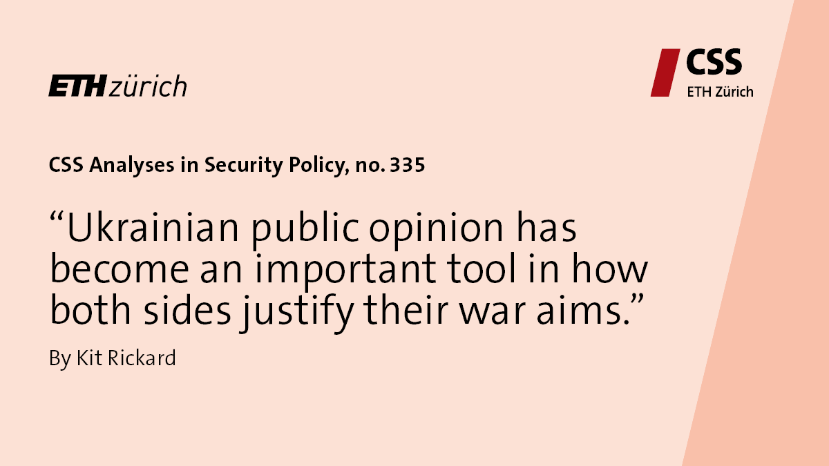 CSS_ETHZurich's tweet photo. 🔔 The CSS Analyses in Security Policy series awaits a new addition! This week, we will publish an analysis from Kit Rickard, CSS Senior Researcher.
#CSSAnalyses #SecurityPolicy @KitRickard https://t.co/gPOfq2QV1o