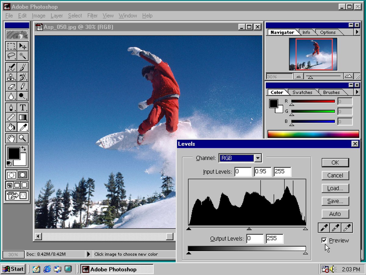 RetroTechDreams's tweet image. Adobe Photoshop 5.5 (1999)