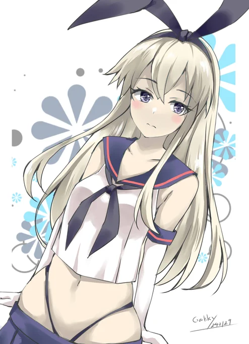 #艦これ版真剣お絵描き60分一本勝負_20240129#艦これ版深夜の真剣お絵描き60分一本勝負島風 