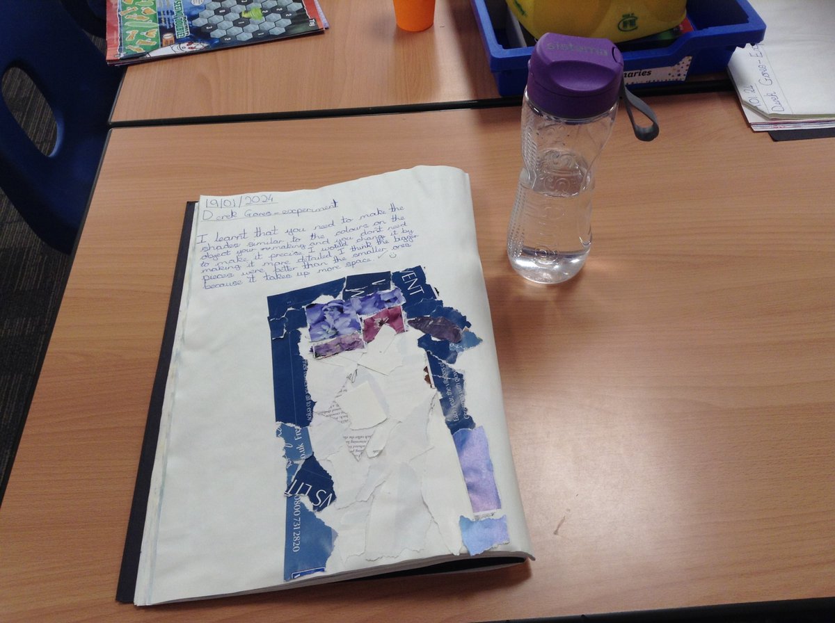 NewburghPrimary's tweet photo. Year 5 have studied Derek Gores, they have used his ripping technique to create a piece of art work.
The children ripped magazines in various size pieces to recreate a realistic image of their water bottle. 📚
Great work Year 5!
#NPS #NPSart #Year5 https://t.co/ARCcuvb1IE