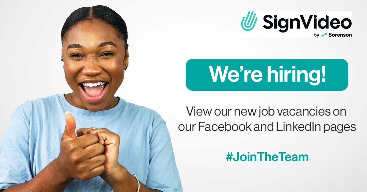 🌟 Exciting Career Opportunities Await! 🌟 We're excited to announce that we are actively seeking talented individuals to join our dynamic team! View all our new job vacancies here: facebook.com/signvideouk/po… #CareerOpportunities #JoinOurTeam #HiringNow #Sorenson #SignVideo #SLi