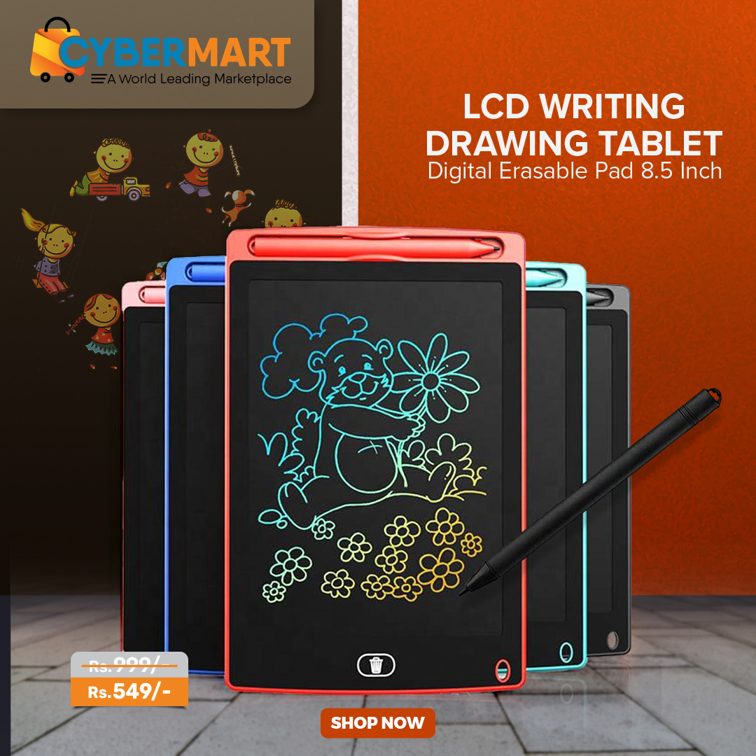 Unleash your child's #creativity with our #LCD Writing #drawingtablet Digital Erasable Pad! ✍️🌟 Let your child's creativity boost. Enjoy 45% OFF on this Sleek and #Stylish 8.5-inch Writing and Drawing Tablet.

Buy Now: cybermart.pk/LCD-Writing-Dr…

#lcdwritingtablet #CyberMartPK