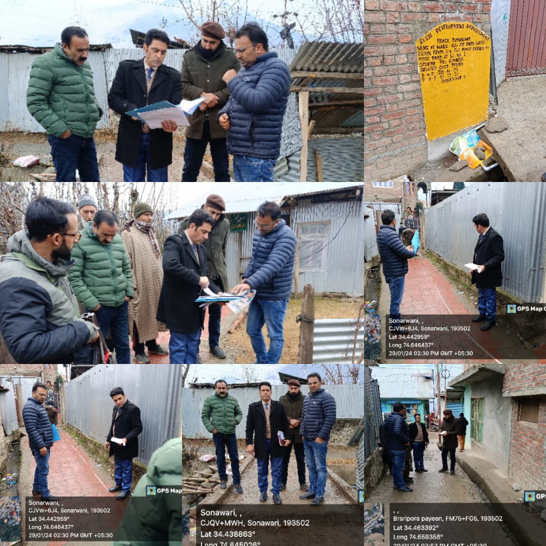 Additional District Development Commissioner Bandipora (ADDC) Mr. M A Bhatt JKAS conducted physical verification of works of RD & PR department of Block Bonakoot.