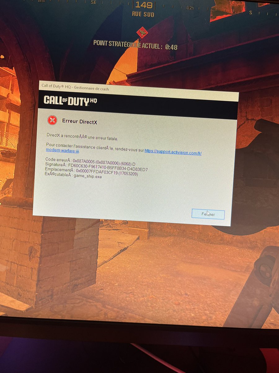 Aarm____'s tweet image. Toujours aucune solution pour les crash directX ??? 
#MW3 #rankedplay @Activision @CODactuFR @CoDQG_ @MW3CODInformer