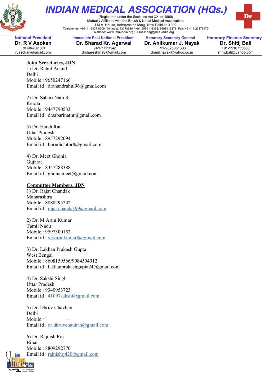 Thank you Indian Medical Association for another Responsibility 
To hold as the “National Committee Member” IMA-JDN <a href="/IMAIndiaOrg/">Indian Medical Association</a> <a href="/imajdnnational/">IMA JDN National</a> 🙏🏻