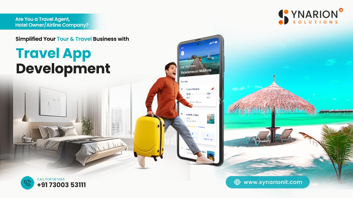 synarionit's tweet image. Scale your travel business globally with SYNARION IT SOLUTIONS.
Our dedicated mobile app developers are ready to bring your App IDEA to life!
#TravelAppDevelopment #TravelSoftwareDevelopment #AppDevelopmentServices