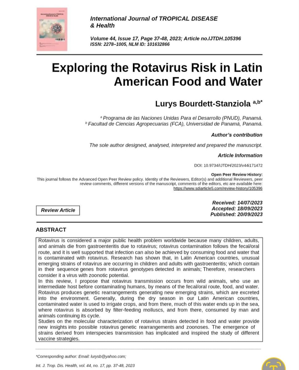 Me complace felicitar a la colega Lurys Bourdett de la Facultad de Ciencias Agropecuarias de la Universidad de Panamá, quien me ha hecho llegar su artículo publicado en una revista académica que está indexada en la base de datos Scopus.