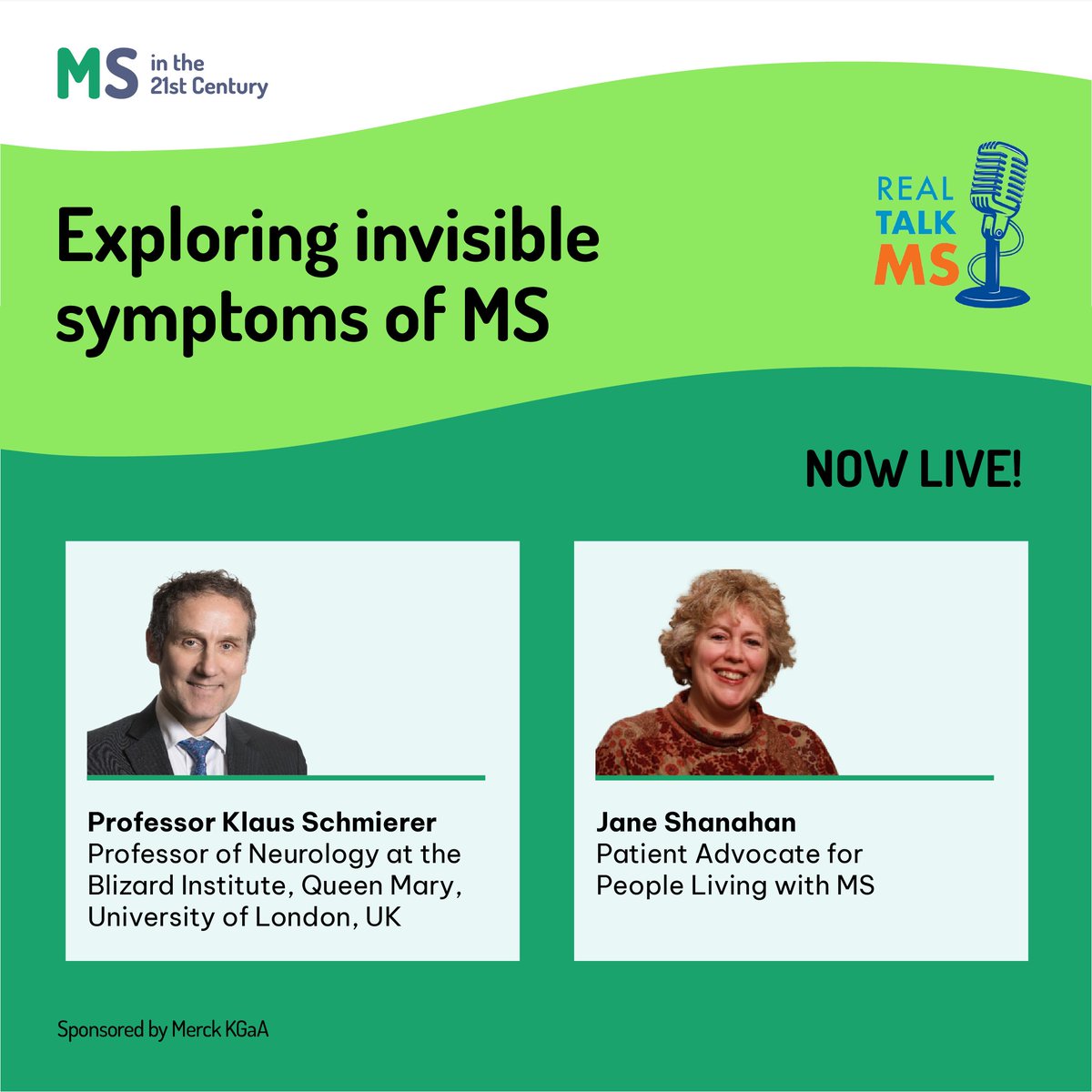 #MS21 members <a href="/KlausSchmierer/">Klaus Schmierer🎗️🇺🇦</a> and <a href="/_janeshanahan/">Jane Shanahan</a> join Jon Strum on @RealTalkMS, to discuss ways to empower patients to talk about the invisible symptoms of #MS.

Listen here:  realtalkms.com.

Or check out all podcasts here: bit.ly/47f2kJ8

#invisiblesymptoms