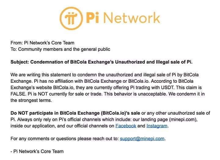 PiNetworkNews's tweet photo. Here is a message that had been published by the Core Team 👇

There is NO authorized exchange or sale of $Pi and there will NOT be any before the Open Mainnet ❌

This message has been published years ago and is still up to date. Share it and don't let pioneers get scammed 🙏

#PiNetwork