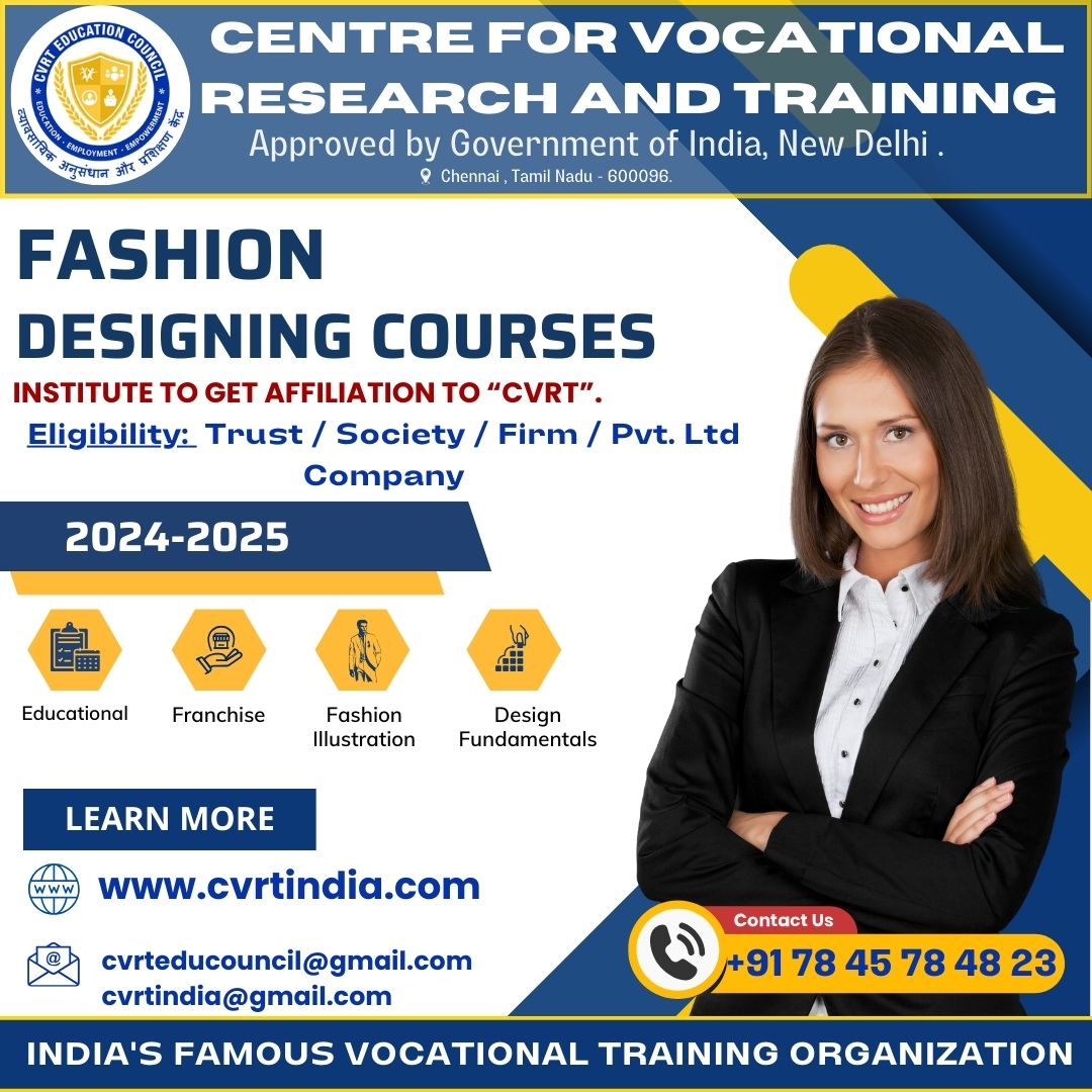 “Grow your business “ | CVRT Council
Franchise for affiliation courses at CVRT | Start a Vocational Training Centre in India | cvrtindia.com | Call Us +91 78457 84823

#AffiliateTraining #AffiliateSuccess #PartnerProficiency #AffiliateEmpowerment #CollaborateToSucceed