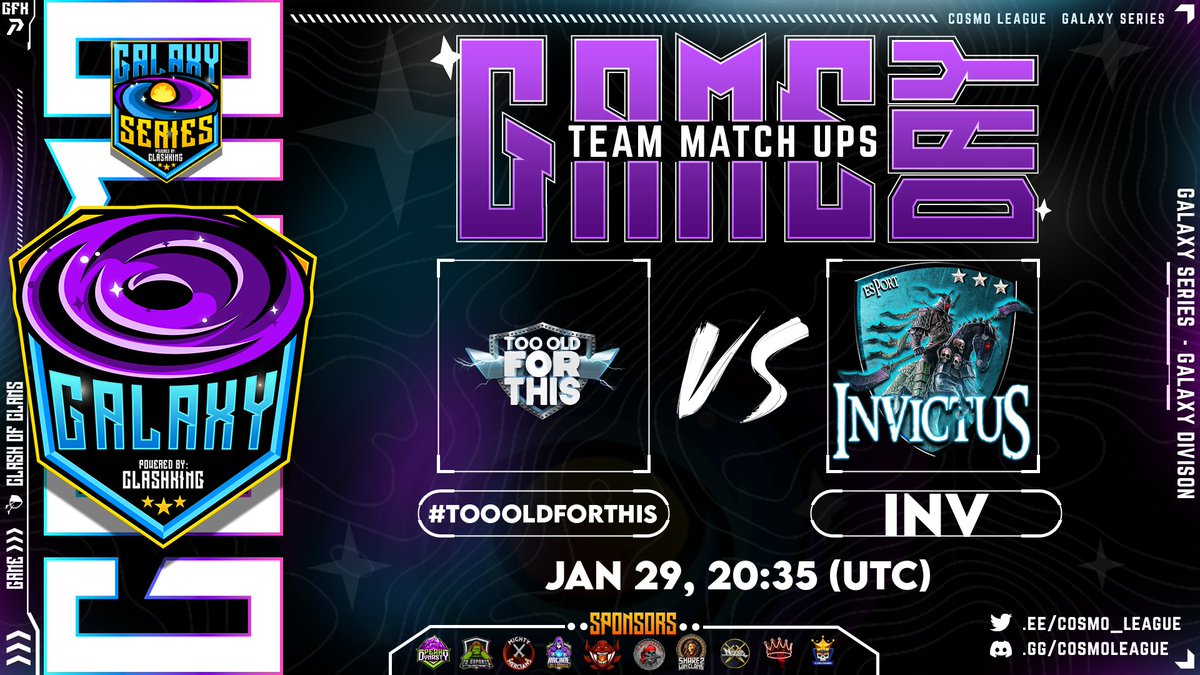 #TooOldForThis (@toftcoc) on Twitter photo Nach über einem Jahr Pause sind wir wieder Back im eSport Business!
Wir starten in der <a href="/Cosmo_League/">Cosmo League</a>
Zum Start geht's heute Abend gegen Invictus eSport let's go! 🥳 Nach über einem Jahr Pause sind wir wieder Back im eSport Business!
Wir starten in der <a href="/Cosmo_League/">Cosmo League</a>
Zum Start geht's heute Abend gegen Invictus eSport let's go! 🥳