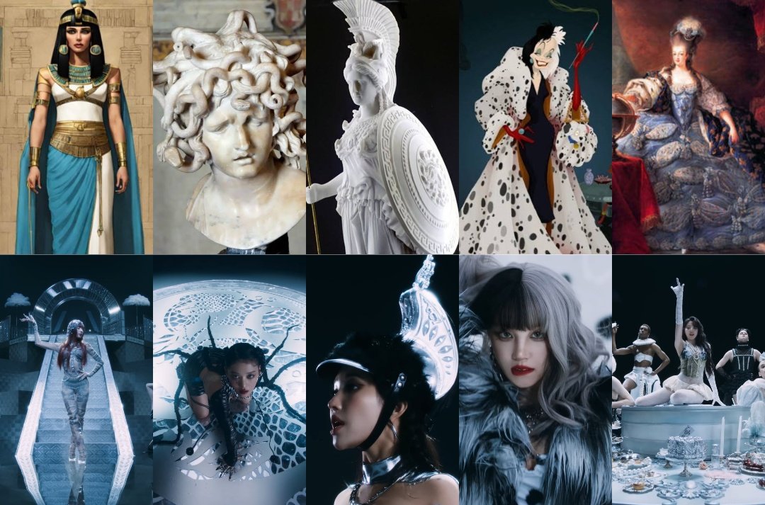 Vera_Ssj's tweet photo. The Misunderstood SUPER LADIES 

Miyeon - Cleopatra 
Minnie - Medusa 
Soyeon - Athena
Yuqi - Cruella de Vil
Shuhua - Marie Antoinette 

#SuperLadyOUTNOW
#GIDLE_TwoOUTNOW https://t.co/uASe7fa8Dz