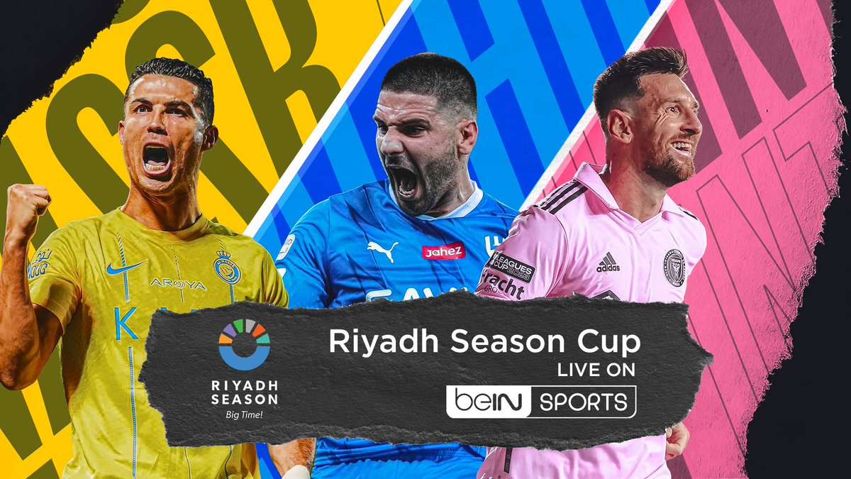 We are happy to announce that we have secured the media rights to the Riyadh Season Cup across MENA, Türkiye, France and Asia Pacific. The tournament is set to feature @InterMiamiCF, @AlNassrFC_EN & @Alhilal_EN All three matches will be broadcast live on @beINSPORTS_EN!