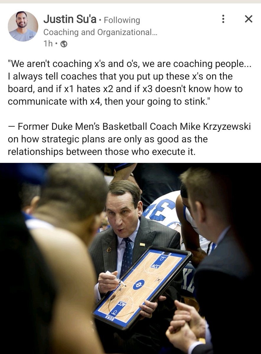 aument14's tweet image. Made me think of you @ZBauermaster 
@Justinsua #BringingIt #CoachK #PeopleFirst