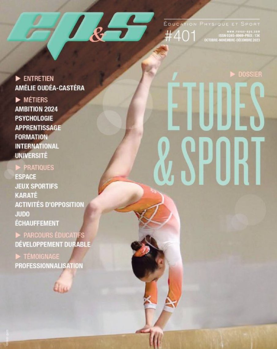 Le numéro #401 arrive ! Un regard sur les perspectives :
<a href="/Paris2024/">Paris 2024</a> ; les enjeux professionnels et sociétaux ♻️ 
Enseignement des #APSA 
#1erdegré