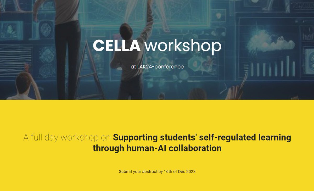 Not registered for any @lakconference workshops yet? Join us on the 19th of March! See the program here: sites.google.com/edu.oulu.fi/ce… #SelfRegulatedLearning #AIED #CELLAResearch