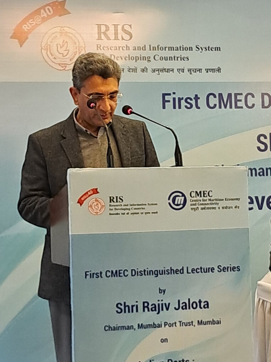 #India needs to have #PortCapacity of #10000MT by #2047 to meet the projected demand, presently we are at #2600MT. Challenging Ambition.
Pointed by Sh. Jalota, Chairman, Mumbai Port Authority.
#CMEC #LectureSeries

@RIS_NewDelhi @shipmin_india @Sachin_Chat @subhomoyb