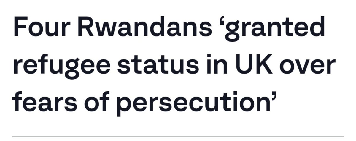 Nothing says Rwanda is a safe country like granting refugee status to Rwandans with a 'well founded' fear of persecution in Rwanda