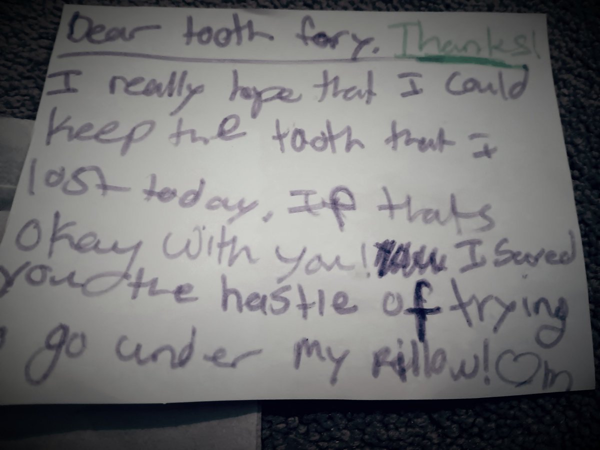The evolution of the tooth fairy at our house.... 🦷💜