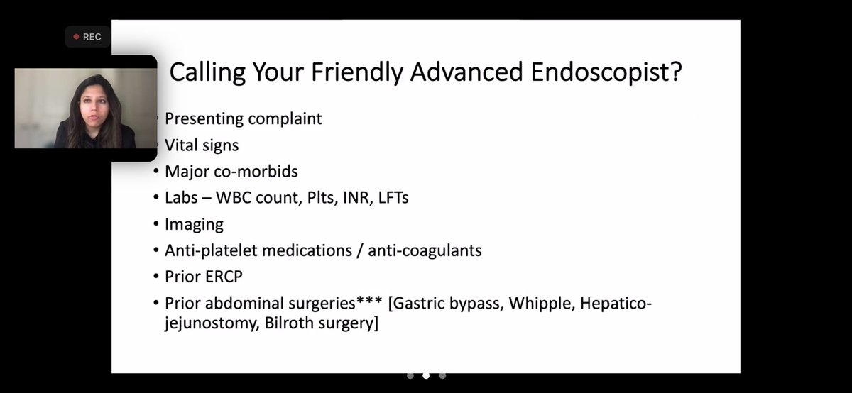 @Unical1975 Starting our afternoon with @shifaumarMD 🇳🇬 @AmCollegeGastro #YPLSP 2021 💡Introduction to ERCP & pancreatobiliary anatomy 💡important points when calling your interventional gastroenterologist: chief complaint, abdominal anatomy, labs #globalhealth #GITwitter