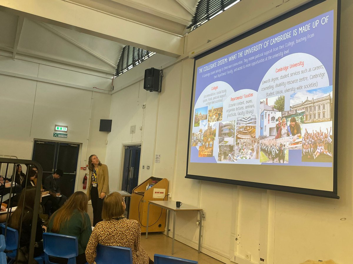 Thanks to @HomertonSLO for a superb talk to our Year 12 today on making applications to Cambridge.