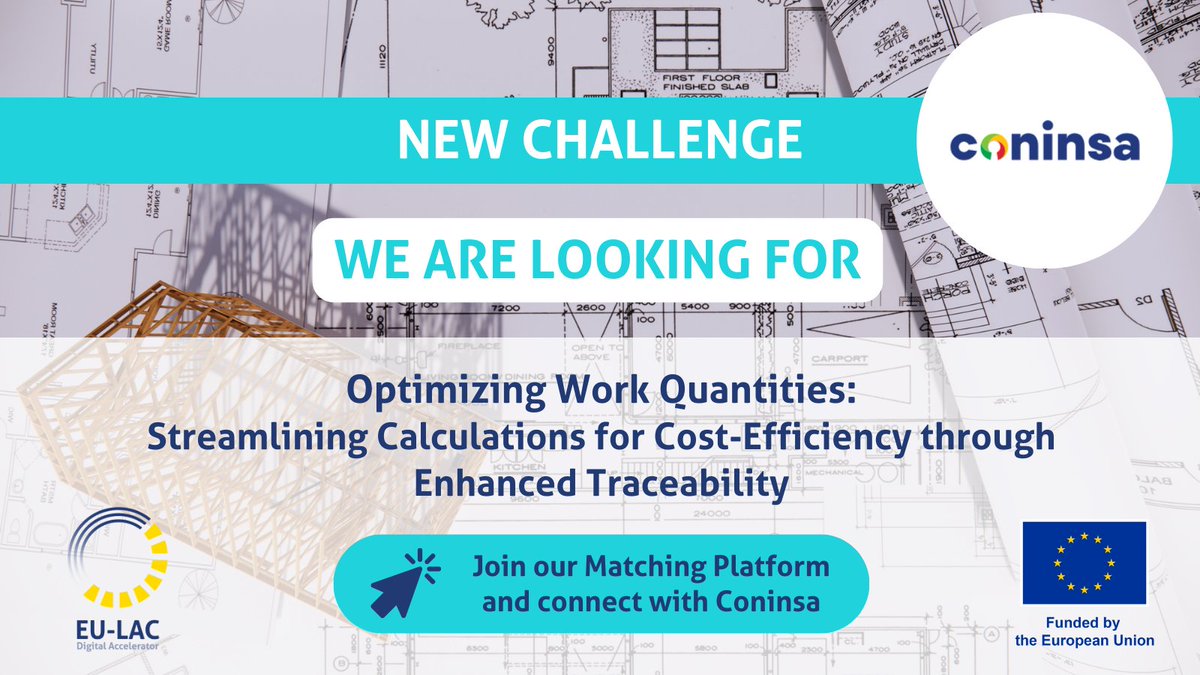 EU_LAC_Accelera's tweet image. 🚨NEW #SmartProduction Challenge 🚨

🔎 #Coninsa has an extensive service portfolio encompassing Design, Construction, and Real Estate
🆘 Seeking optimizing work quantities
🔆 Startups will build an extensive and valuable partnership

Connect NOW👇
…igitalaccelerator-platform.b2match.io