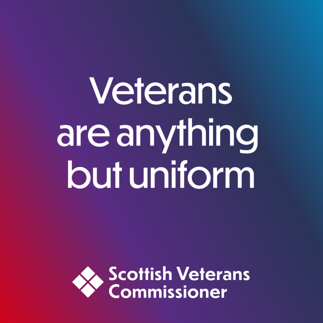 Scotland's veteran community reflects different genders, cultures, religions, backgrounds, sexual orientation and life experiences.

In my first thematic report, published today, I'm calling for support to recognise this.

Read more: bit.ly/AnythingButUni…

#AnythingButUniform