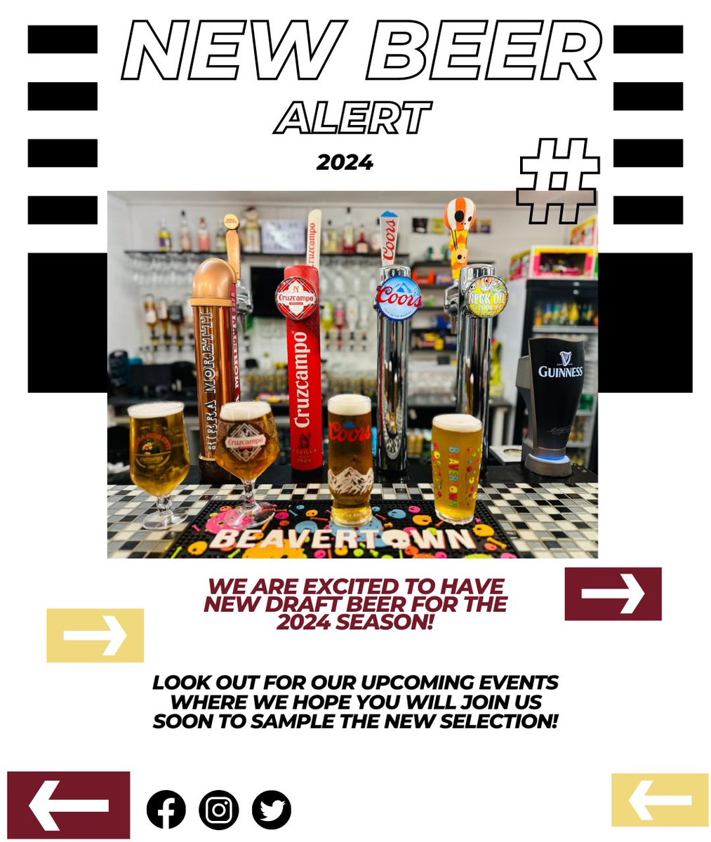 Washy_CC's tweet image. 🍺NEW BEER ALERT🍺

Our new selection of draft beers are available now!  #cricket #cricketclub #beer