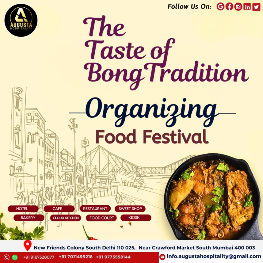 Organizing food festival. 

Our services and expertise consultation for all across India and overseas too.

#foodfestival #FoodFest #FoodFiesta #CulinaryExtravaganza #TastyTreatsFest #SipAndSavor #TantalizingTastes #GastronomicGala