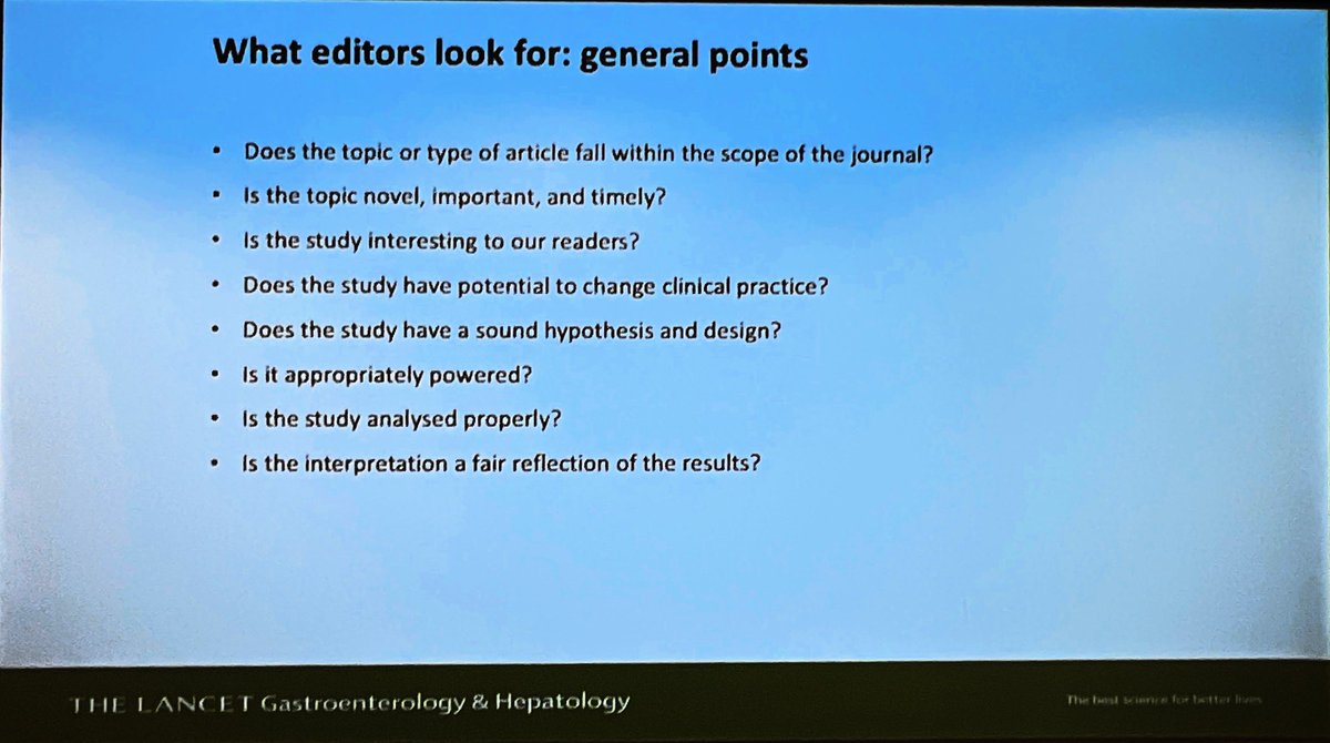 What does editors looks for ? . Helpful tips from @Rob__Brierley #EIC of @LancetGastroHep Thank you Ron for attending the @ResearchBsg #IBD investigators meeting