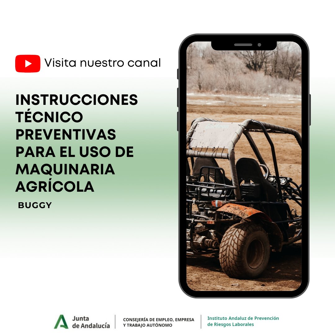 🌾 ¡Adéntrate en la seguridad agrícola! 🚜

Descubre las claves para el uso seguro del buggy en YouTube: "Instrucciones Técnico-Preventivas para Maquinaria Agrícola: Buggy". 

👷♂️ ¡Tu seguridad es nuestra prioridad! ➡️ bit.ly/46XZHeL

 #SeguridadAgricola #IAPRL #Buggy