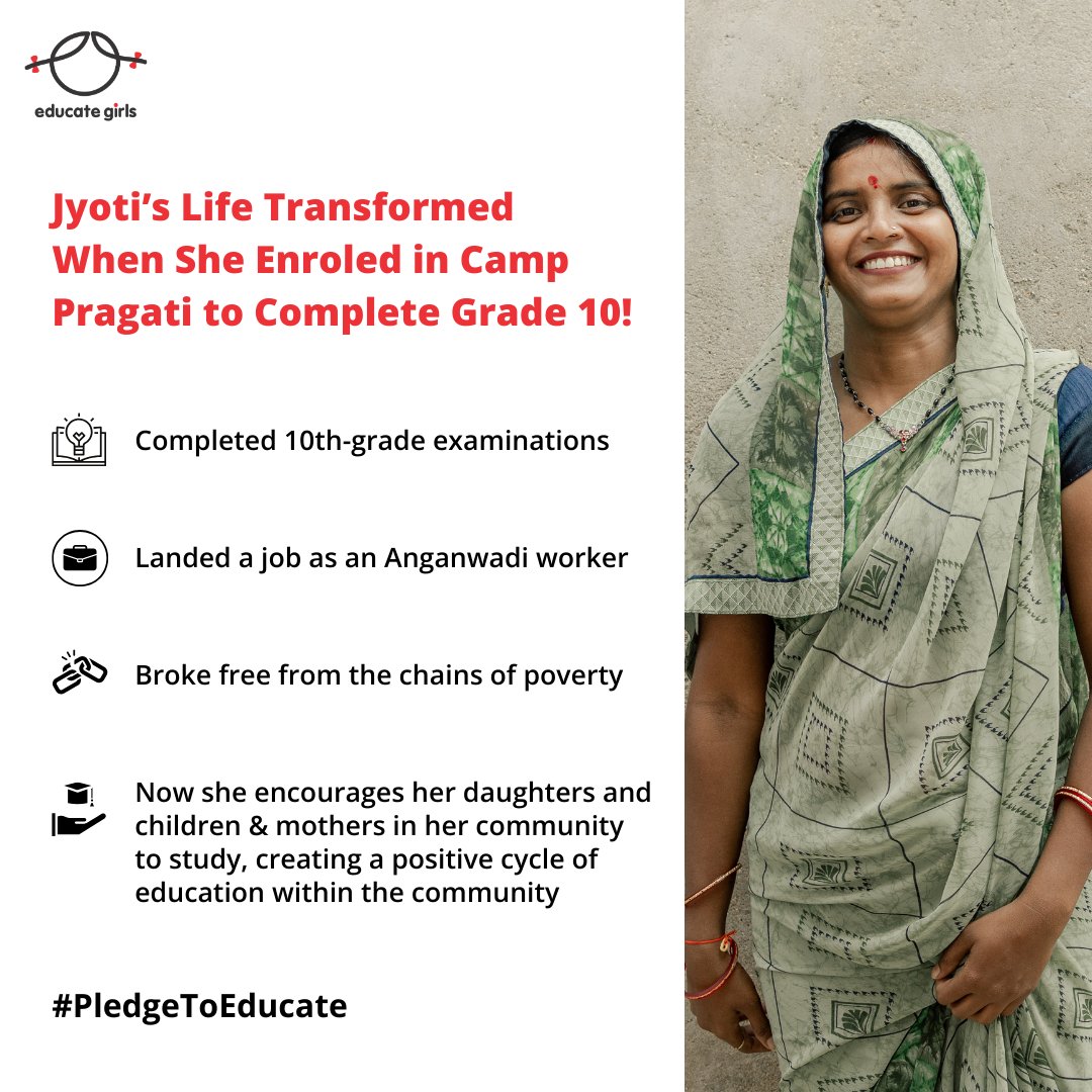 From a young bride facing economic challenges to an independent Anganwadi worker! Read Jyoti's inspiring journey with #ProjectPragati - bit.ly/3TTjskO 

#Pragati #PledgeToEducate #EducateGirls
