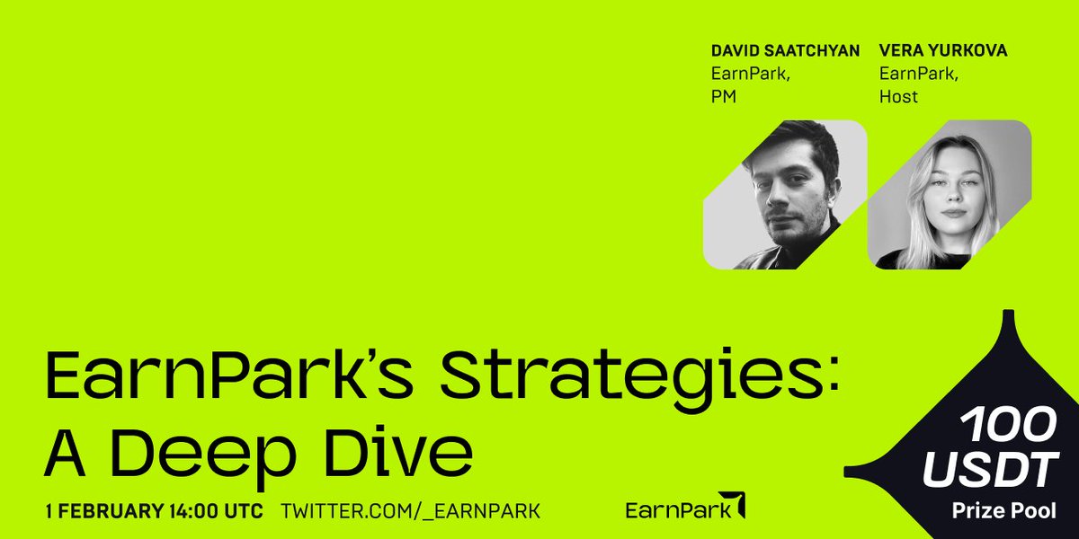 Join us for "EarnPark’s Strategies: A Deep Dive" space🚀

📍x.com/i/spaces/1lPKq…
📅February 1st, 14:00 UTC 
💰Prize Pool: 100 USDT  

How to win prizes: 
1️⃣Join the raffle: link3.to/e/5h3ie7
2️⃣Like &amp; RT